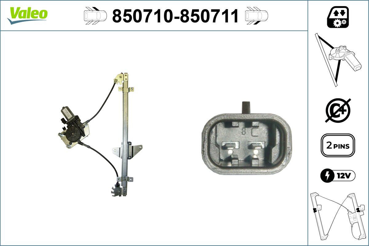 Mecanism actionare geam 850710 VALEO